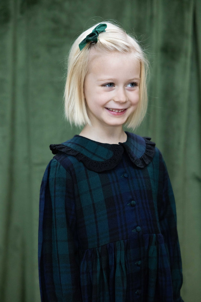 The Little Ruffle Collar Dress | Black Watch Tartan