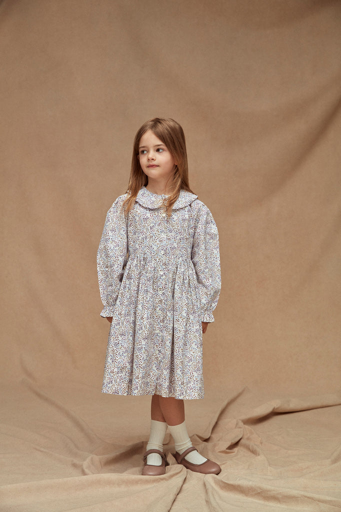 THE LITTLE RUFFLE COLLAR DRESS | Blush & Khaki Floral
