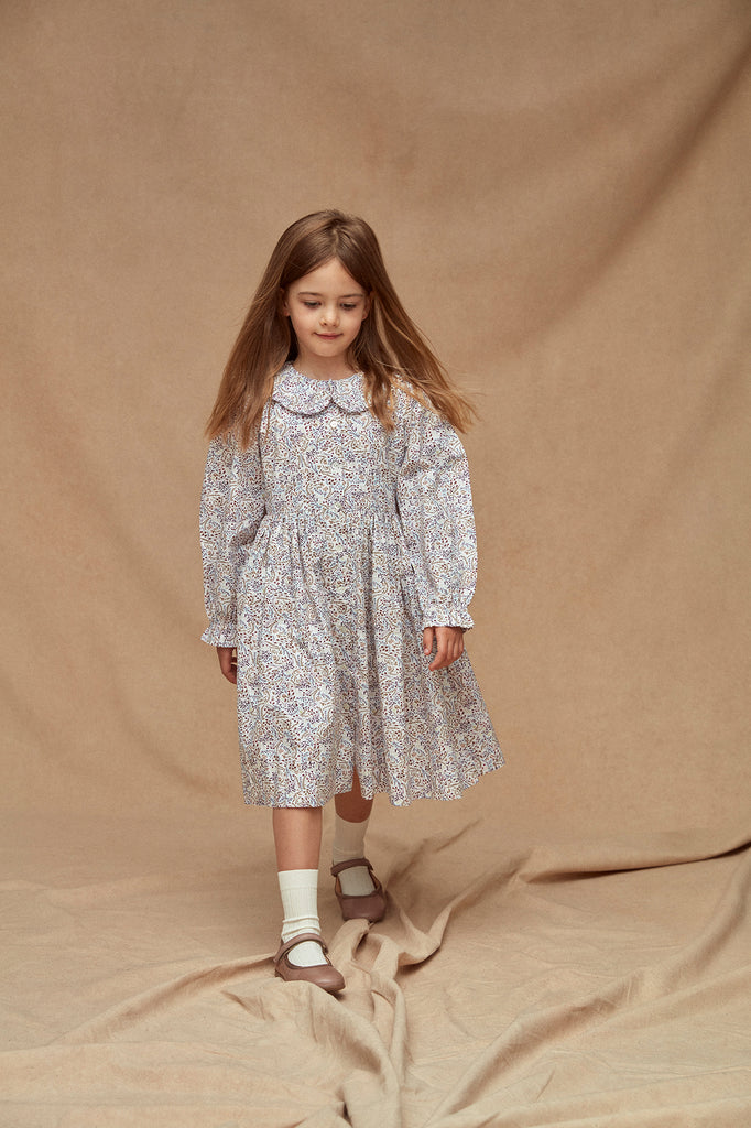THE LITTLE RUFFLE COLLAR DRESS | Blush & Khaki Floral