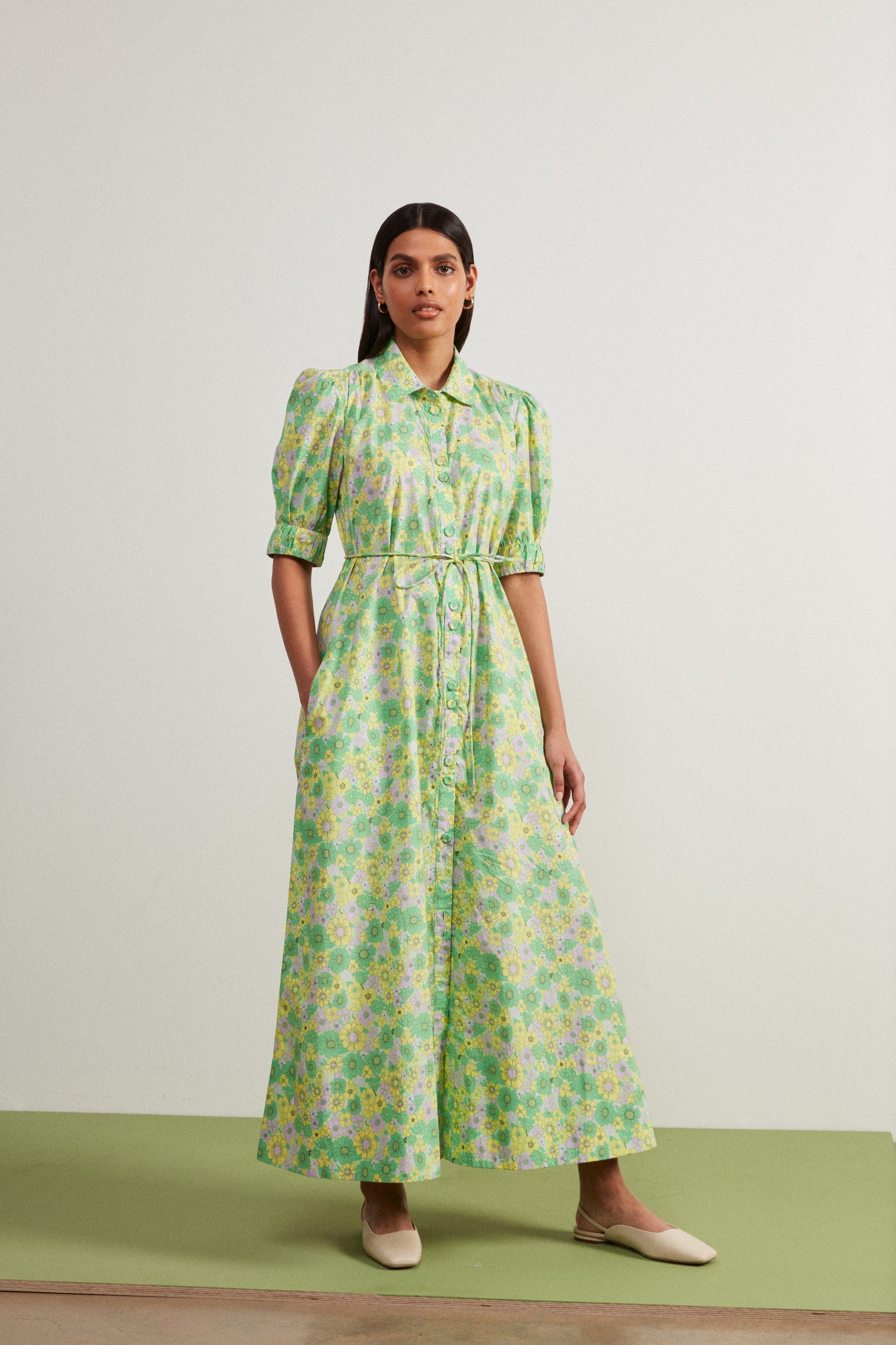 Ax Paris Floral Midi Shirt Dress THE SHIRT DRESS Glorious Green Floral Seraphina London Ax Paris Floral Midi Shirt Dress THE SHIRT DRESS Glorious Green Floral Seraphina London